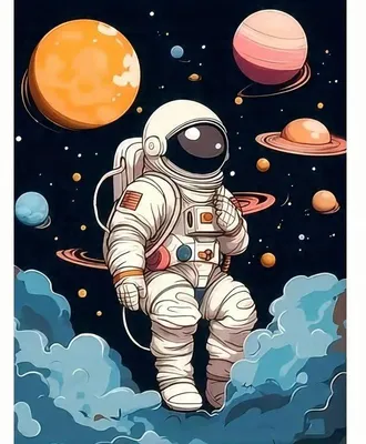 Zdjęcie produktu dla Diamentowa mozaika "Astronauta w kosmosie", obrazek, 30x40 cm, kreatywny