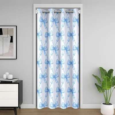 Obrázek produktu pro Závěs na dveře, modrý a bílý, rozměry 106x203 cm, dělicí závěs do dětského pokoje