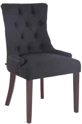 Produktbild von CLP Esszimmerstuhl Aberdeen Stoff mit Gestell aus Kautschukholz und Sitzhöhe von 50 cm schwarz Gestell Farbe antik