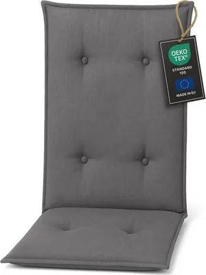 Zdjęcie produktu dla Pillows24 Poduszka na krzesła ogrodowe -120x50x8 cm / Ciemnoszary / Pikowane - Poduszka, siedzisko na krzesło, poduszka na siedzisko do mebli ogrodowych, krzesła ogrodowe