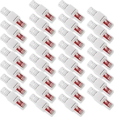 Produktbild von 30x Netzwerk Stecker RJ45 Cat6 Cat7 Cat5 LAN Kabel werkzeuglos Netzwerkstecker