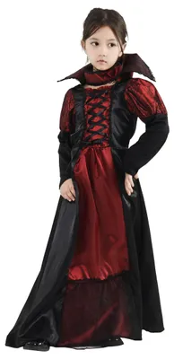 Vampir-Kostüm für Mädchen, Kleid mit Accessoires, Halloween