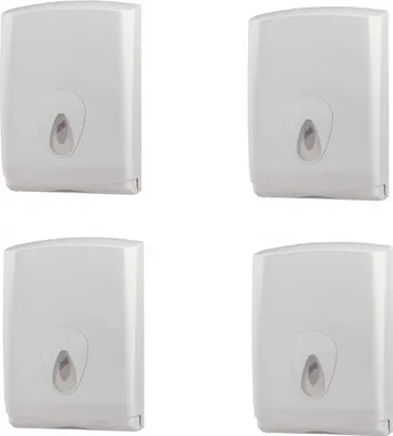 Produktbild von 4 PlastiQline Papierhandtuchspender MIDI - Kunststoff - weiß - Handtuchspender