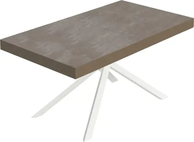 Zdjęcie produktu dla Stół rozkładany Niket gołębioszary 160/420x90 cm z białymi nogami