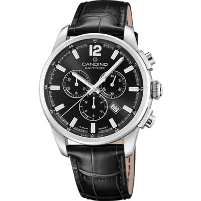 Produktbild von Candino Herren Analog Uhr Sport Sport Leder Armbanduhr schwarz UC4745/6