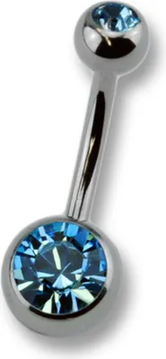 Zdjęcie produktu dla Zeeme Body Jewelry Piercing tytanowy srebrny kryształ ciemnoniebieski