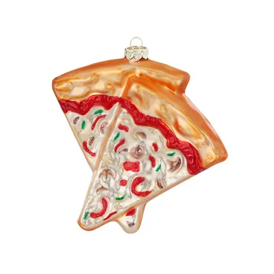 Produktbild von Christbaumschmuck Glas Pizza - Ecken 11cm