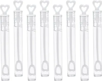 Produktbild von 24x Seifenblasen Röhrchen für Hochzeit mit Herzchen Griff Wedding Bubbles