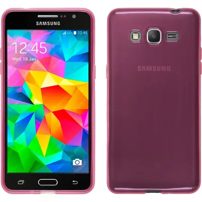 Produktbild von PhoneNatic Case kompatibel mit Samsung Galaxy Grand Prime - rosa Silikon Hülle transparent + 2 Schutzfolien