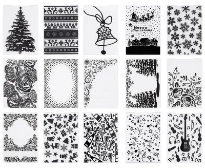 Produktbild von VEVOR Prägeschablonen, 15 Stk. 105x148 mm Prägefolder, Embossing Folder für VEVOR Stanz- & Prägemaschinen, Geprägte Schablonen aus PP-Kunststoff für Scrapbooking & Kartenherstellung
