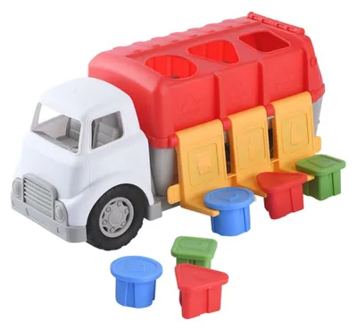 Produktbild von Spielzeug-Müllwagen mit Kunststoffzubehör zum Freilauf, 13 x 17 x 34 cm, ab 18 Monaten