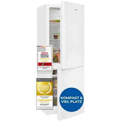 Produktbild von Exquisit Kühl-Gefrierkombination, 173 Liter, Standgerät, Kühlteil 121 L, Gefrierteil 52 L, LED-Beleuchtung, 4-Sterne-Gefrieren, leise, KGC5232-60-E-04