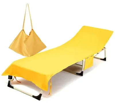 Produktbild von Liegestuhl Handtuch mit Taschen Mikrofaser Gelb