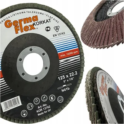 Imagen del producto de Discos de lija Germaflex de 125 mm, grano 60, paquete de 10 unidades.