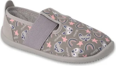Produktbild von Mädchen Hausschuhe Befado SOFTER 901X019 901Y019 barefoot grau flexi, katzen