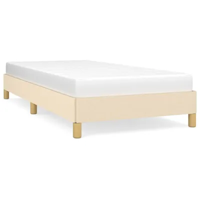 Image de vidaXL Cadre de lit sans matelas Crème 100x200 cm Tissu