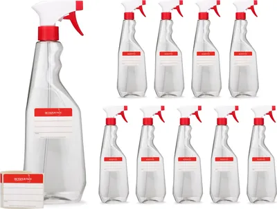 Produktbild von 10 x 750 ml Sprühflasche aus PET, G28, Sprühpistole rot/weiß