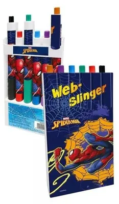 Image de Crayons de couleur Spiderman - 6 pièces - 7,5 x 15 x 1,5 cm