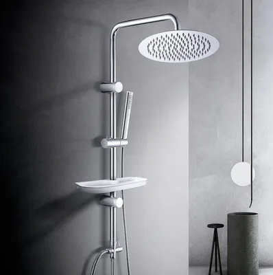 Produktbild von Regendusche Duschset Duschsystem mit Ablage Chrom ohne Duscharmatur (D30)
