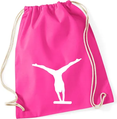 Produktbild von Huuraa Turnbeutel Schwebebalken Turnen 12 Liter Fuchsia Baumwolle Rucksack Geschenkidee