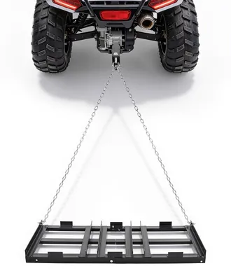 Obrázek produktu pro Tažný brány, 122 x 50 cm, tažný vyrovnávač příjezdových cest s nastavitelnou šířkou a nosností 50 liber, robustní hrábě na vyrovnávání trávníků, brána na štěrkové příjezdové cesty z pozinkované oceli, vhodná pro čtyřkolky, UTV a traktory