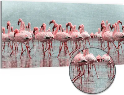 Produktbild von DEQORI Hybrid Leinwand Bild 100x50 cm 'Rosa Reflexion' Wandbild Glas flach modern