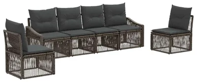 Immagine prodotto di Set divano da giardino vidaXL, 6 pezzi, grigio, in polyrattan