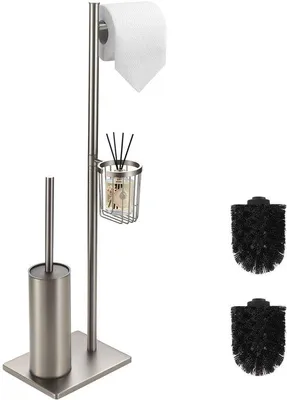 Immagine prodotto di Set da bagno tre in uno da appendere con scopino, portarotolo e contenitore