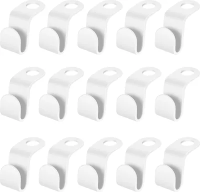 Produktbild von 50 Stück Kleiderbügel Haken – Platzsparende Kunststoff Haken für Kleiderschrank Organizer, Weiß