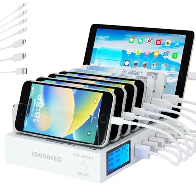 Obrázek produktu pro Rychlonabíjecí stanice PD20W QC3.0, nabíjecí stanice 7 v 1 s LCD displejem