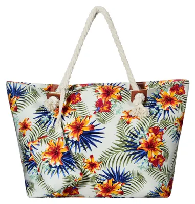 Produktbild von Große Strandtasche Shopper mit Reißverschluss - Tropical Life