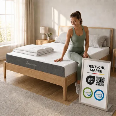 Produktbild von ARENSBERGER ANNA, Gelschaum Matratze 120x200 cm – 13 cm NANOCELL® Gel-Schaum – H3 Härtegrad – Atmungsaktiv – Abnehmbarer Bezug 240g/m²