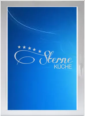 Produktbild von INDIGOS UG - Sterne KÜCHE - Farbe: silberfein satiniert - 116x46 cm - Sichtschutzfolie - Fensterfolie - Glasdekorfolie - für die Küche, Sterne KÜCHE ans Fenster