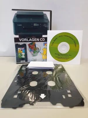 Produktbild von PVC Drucktray selber machen - unser kleines Starterpack - SPP345 Kartenschublade - Drucktray inkl. 10 Inkjet PVC Karten und Druckvorlagen CD für Canon TS705 u.v.m.