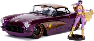 Immagine prodotto di Jada Toys DC Bombshells Diecast Modell Hollywood Rides 1/24 1957 Chevy Corvette con Batgirl Figur JADA30457