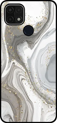 Produktbild von Smartphonica Telefon Fall geeignet für Oppo A15 / A15s mit Marmor-Druck - TPU zurück Abdeckung Fall Marmor-Design - Silber