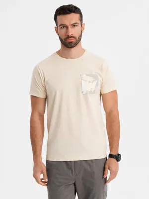 Immagine prodotto di Ombre Clothing T-shirt da uomo a maniche corte Antoniakiou beige S