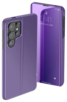 Image de Avizar, étui Clear View avec fonction support pour Galaxy S26 Ultra, violet foncé