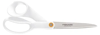 Zdjęcie produktu dla Fiskars F061200487, Proste cięcie, Pojedyńczy, Stal nierdzewna, Biały, Stal nierdzewna, Nożyczki biurowe, Praworęczny