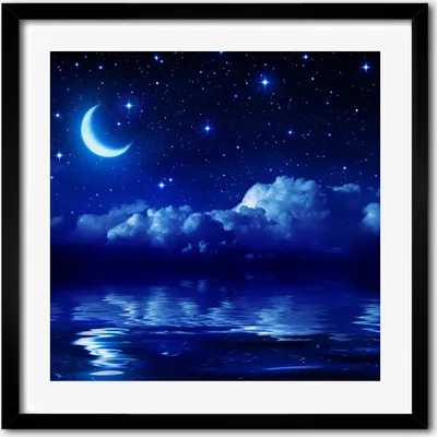 Produktbild von Bild - 50 cm x 50 cm - MDF - Rahmen, Wandkunst - Himmel in der Nacht