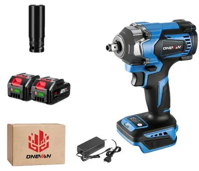 Obrázok produktu pre Elektrický rázový skrutkovač, krútiaci moment 1200 Nm, akumulátor, sada 2 batérií