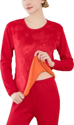 Obrázek produktu pro ASKSA Dámský set termoprádla, vnitřní fleecové termoprádlo, funkční prádlo, B-červená, 2XL