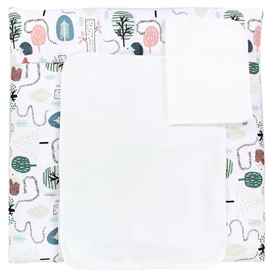 Produktbild von TupTam Wickelauflage inkl. 2 Frotteebezüge Modell MAR02579, Farbe: Igel im Wald / Mint, Größe: 75 x 85 cm