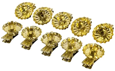 Produktbild von 10St. Baumkerzenhalter 4cm gold