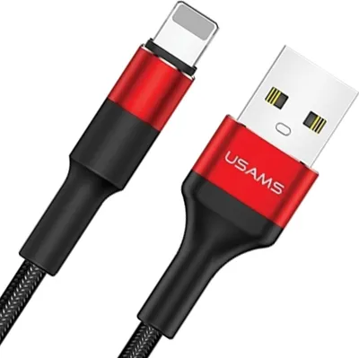 Zdjęcie produktu dla Usams Kabel Pleciony U5 2A Lightning Czerwony/Red 1,2M Sj220Ip02 (Us-Sj220)