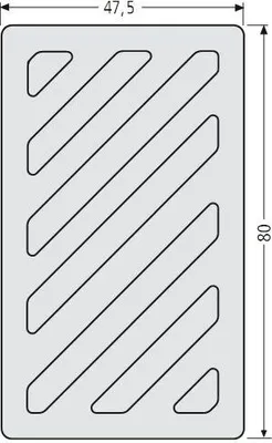 A diagram of a speaker grille with dimensions.