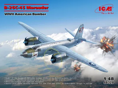 Produktbild von ICM 48328 - 1:48 B-26C-45 Marauder, WWII American Bomber - Neu