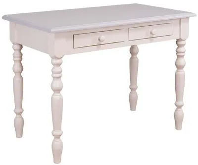 Image de Casa Padrino Bureau de style rustique avec 2 tiroirs Crème / Gris 109 x 60 x H. 79 cm - Meubles de bureau de style rustique