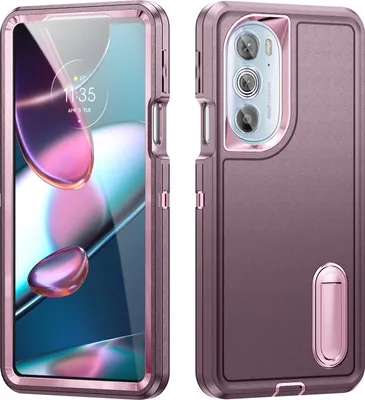 Immagine prodotto di Custodia per Motorola Edge 30 Pro / Edge + 2022 Custodia protettiva ibrida antiurto a tre strati con supporto Viola