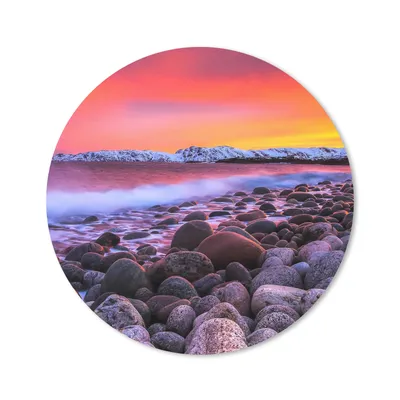 Produktbild von MuchoWow® Mauspad Mousepad Sonne - Steine - Schnee - Landschaft - Wasser 20x20 cm - Mousepads - Maus Mat - Pad - Mausunterlage - Schreibtischmatte